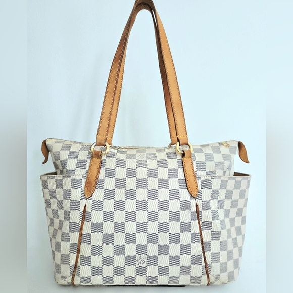 Louis Vuitton Handbags - Authentic LOUIS VUITTON LV Totally Azur PM White Damier Checkered Tote